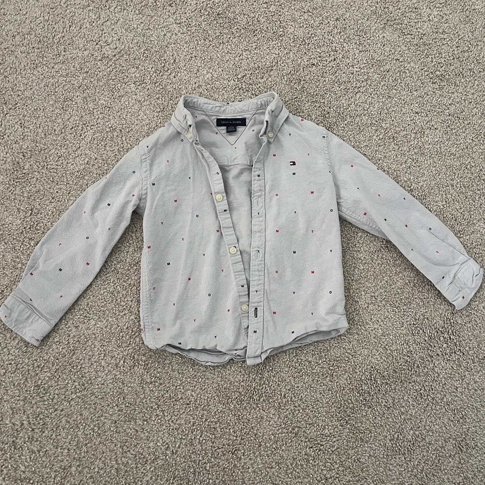 Tommy Hilfiger Kids' Light Gray Button-Down Shirt